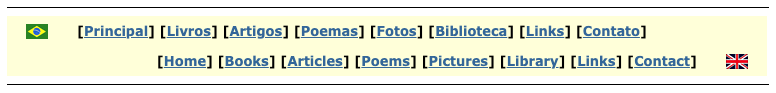 Menu de navegação do meu site em 2001