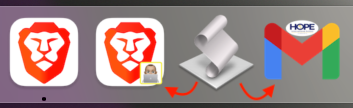 Screenshot of dock icons showing the ugly default script icon between two snazzy custom icons