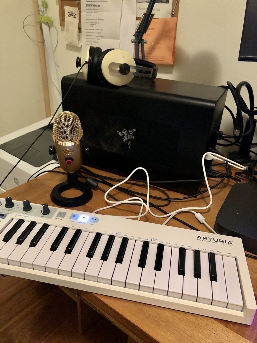 Arturia Keystep plugged in at home