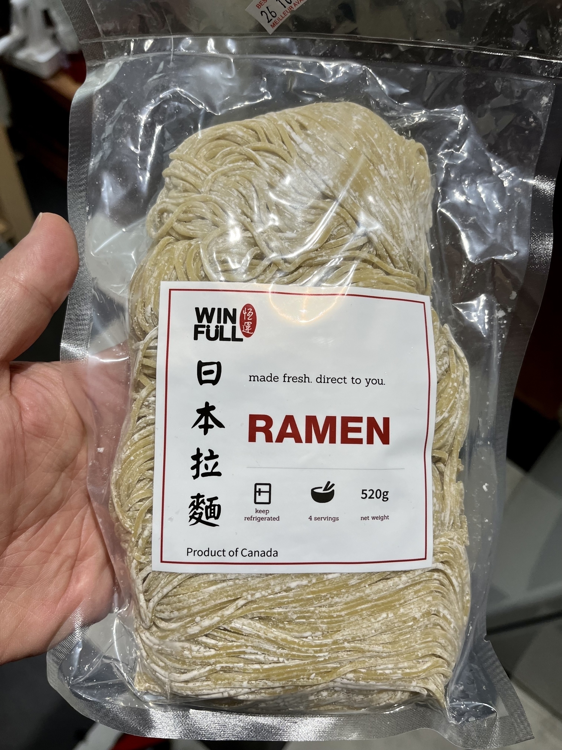 Win Full Ramen - front of package. 4 bundles of ramen