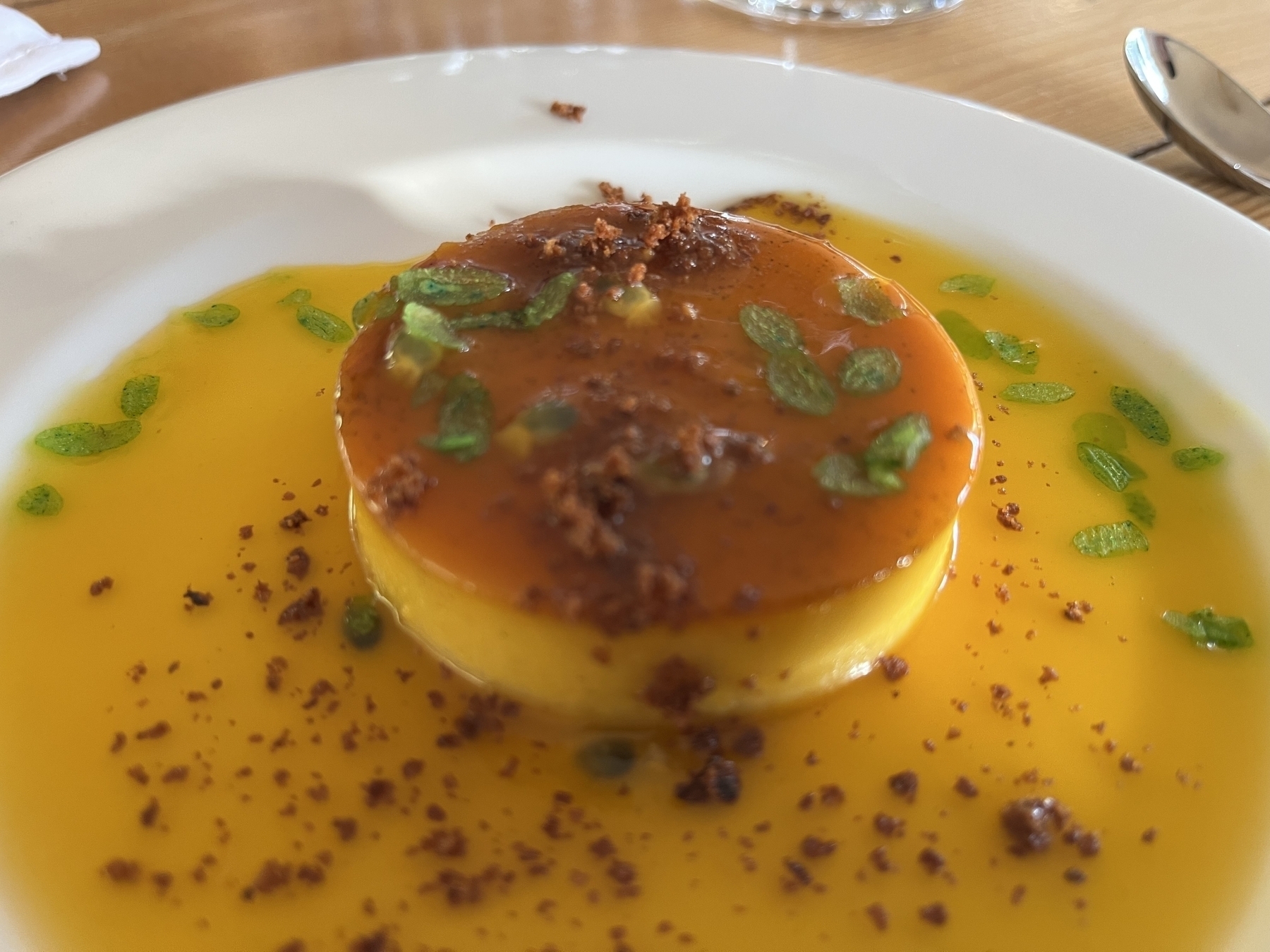 Flan with passionfruit