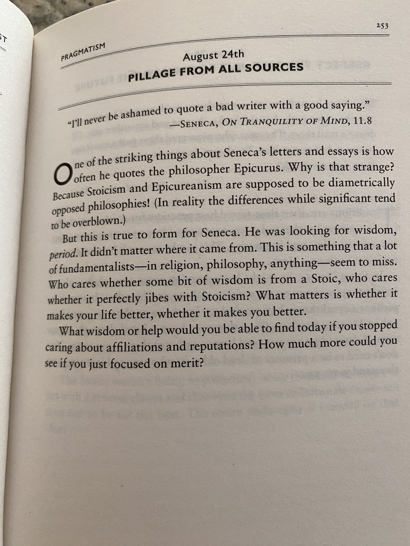 The Daily Stoic … The Daily  Quote … Page 253