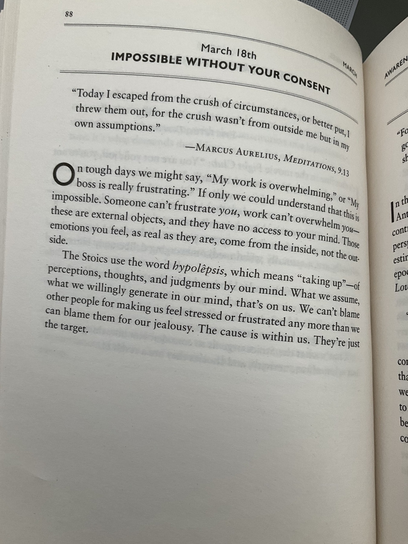 The Daily Stoic … The Daily  Quote … Page 88