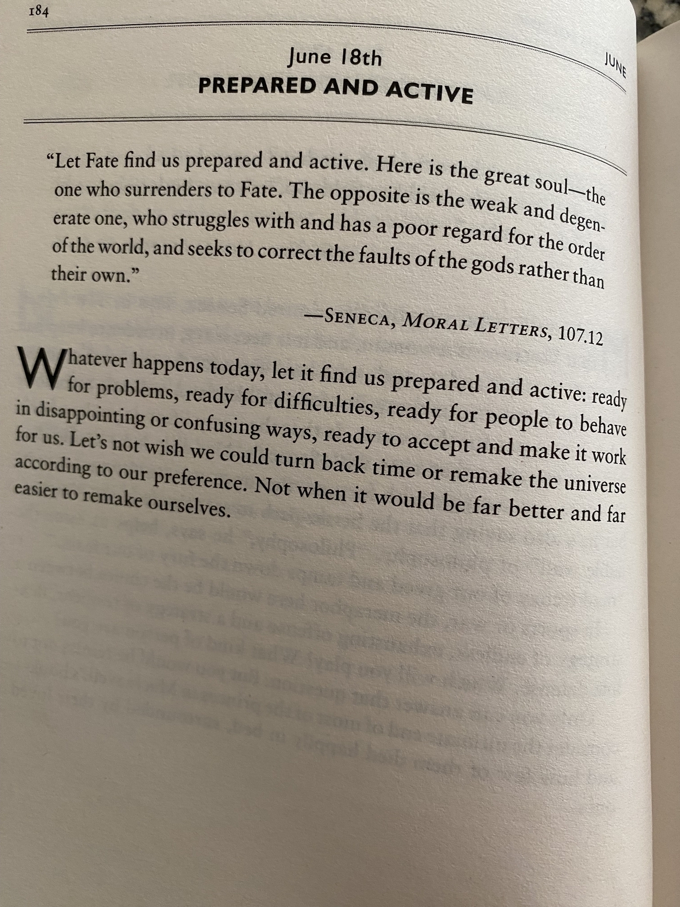 The Daily Stoic … The Daily  Quote … Page 184