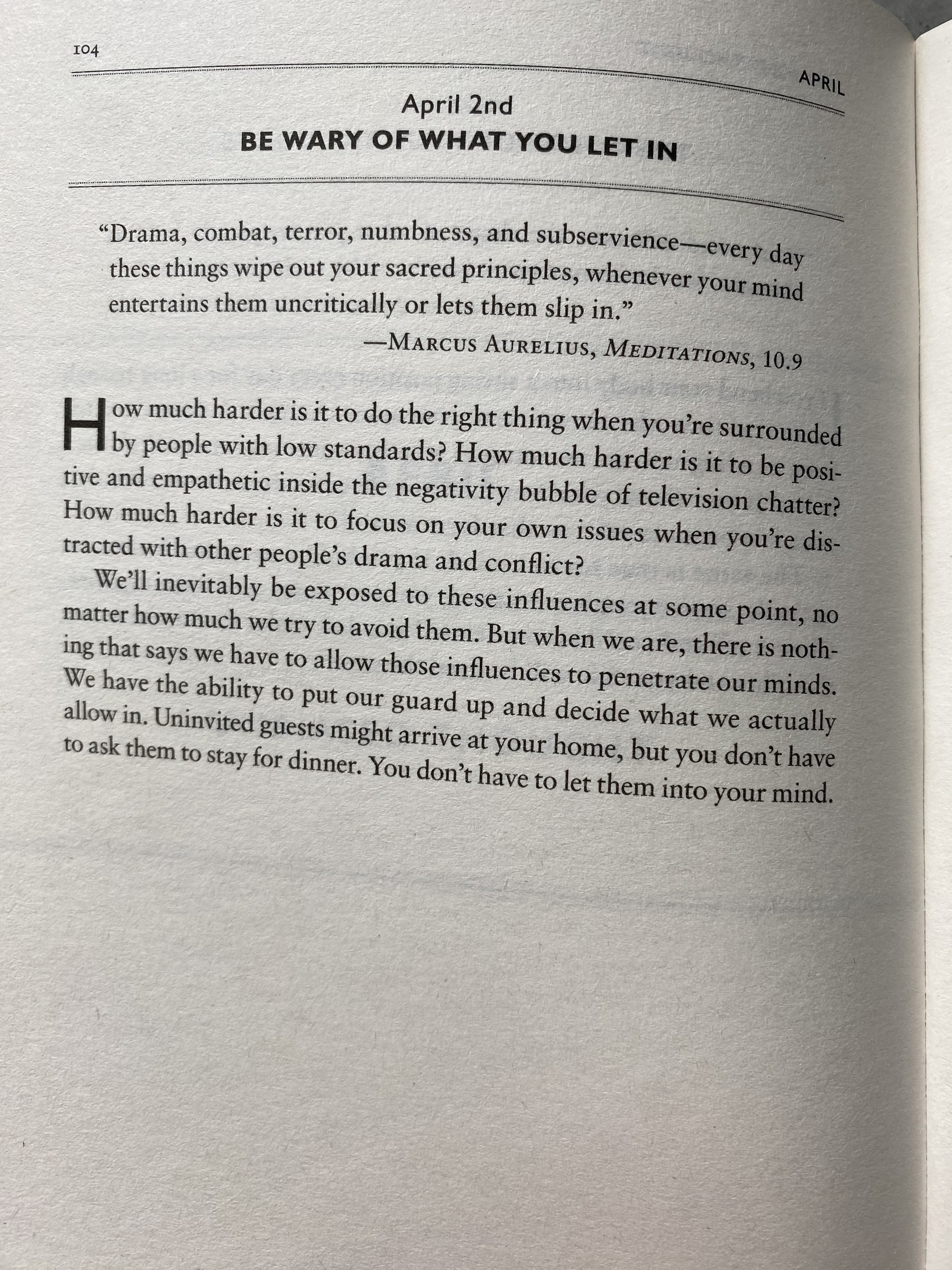 The Daily Stoic … The Daily  Quote … Page 104