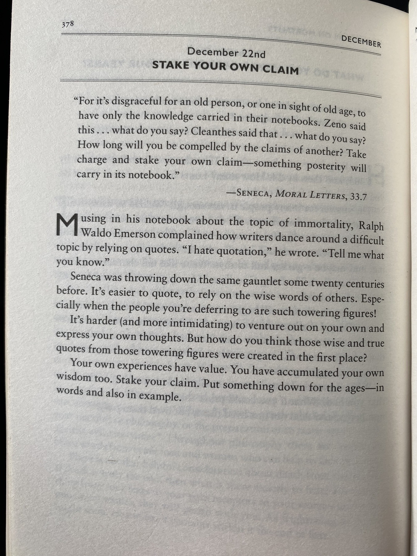 The Daily Stoic … The Daily  Quote … Page 378