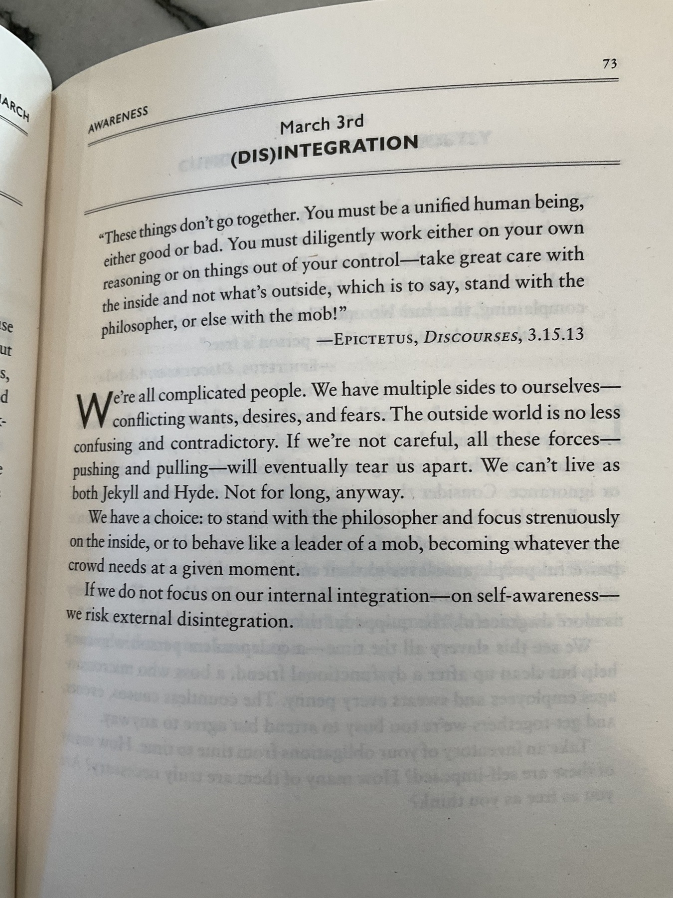 The Daily Stoic … The Daily  Quote … Page 73