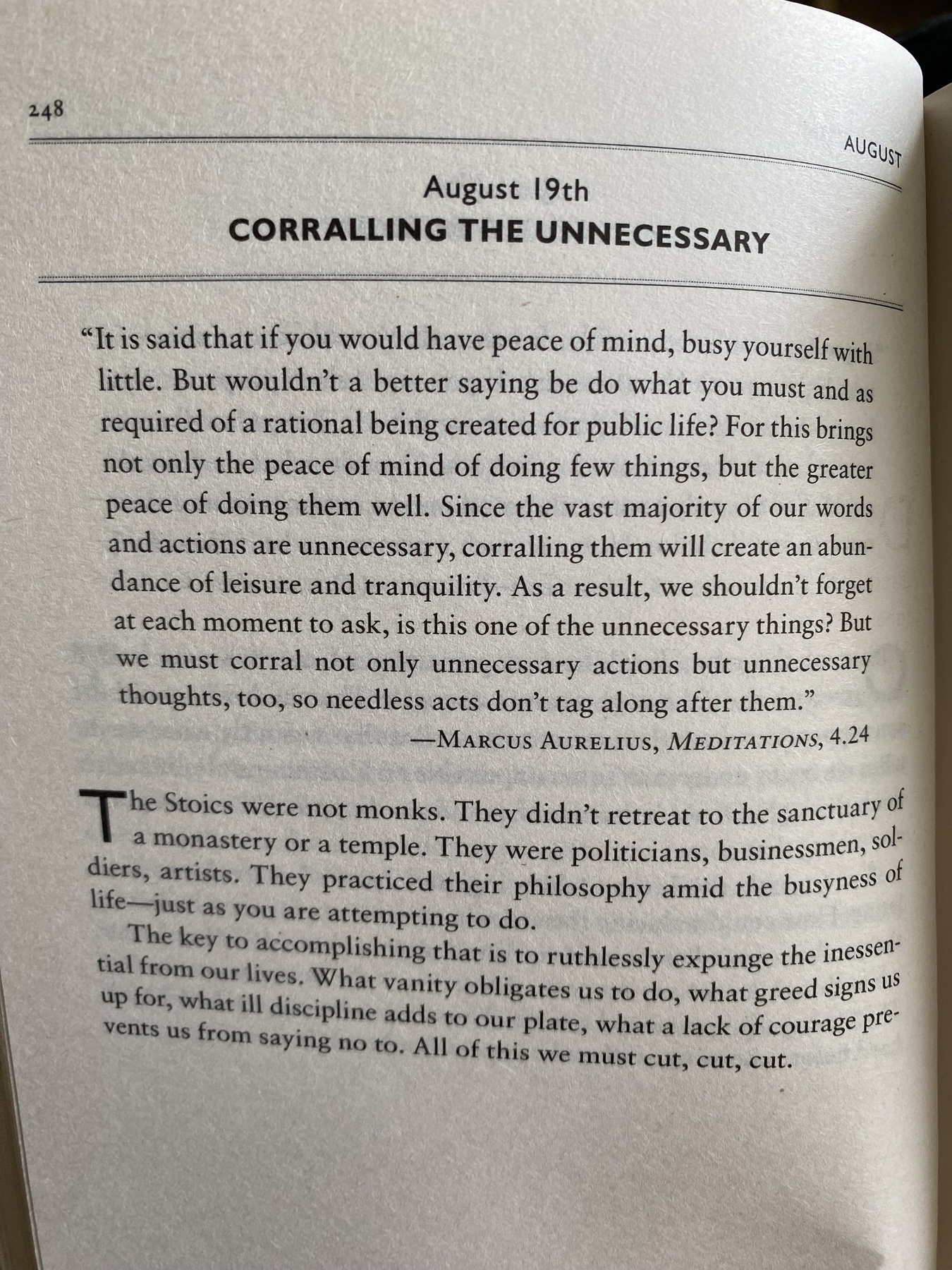 The Daily Stoic … The Daily  Quote … Page 248