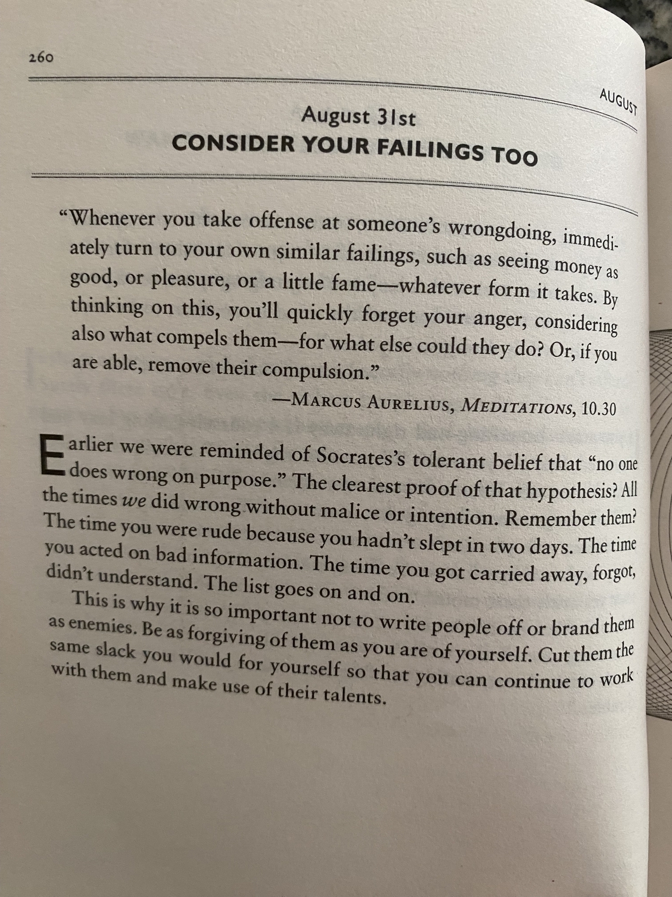 The Daily Stoic … The Daily  Quote … Page 260