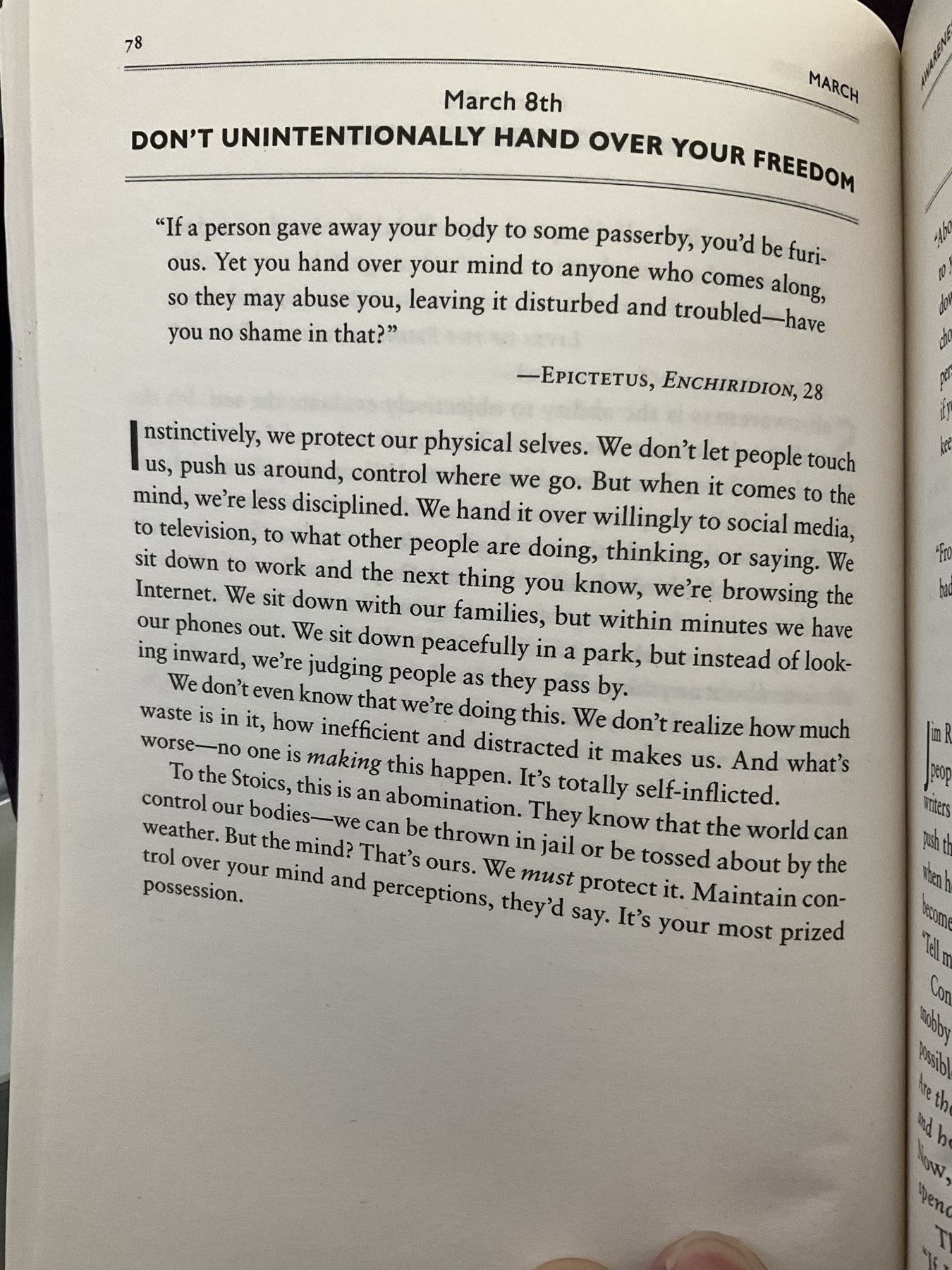 The Daily Stoic … The Daily  Quote … Page 78