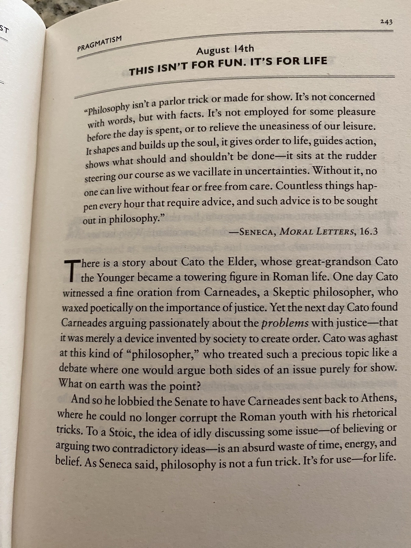 The Daily Stoic … The Daily  Quote … Page 243
