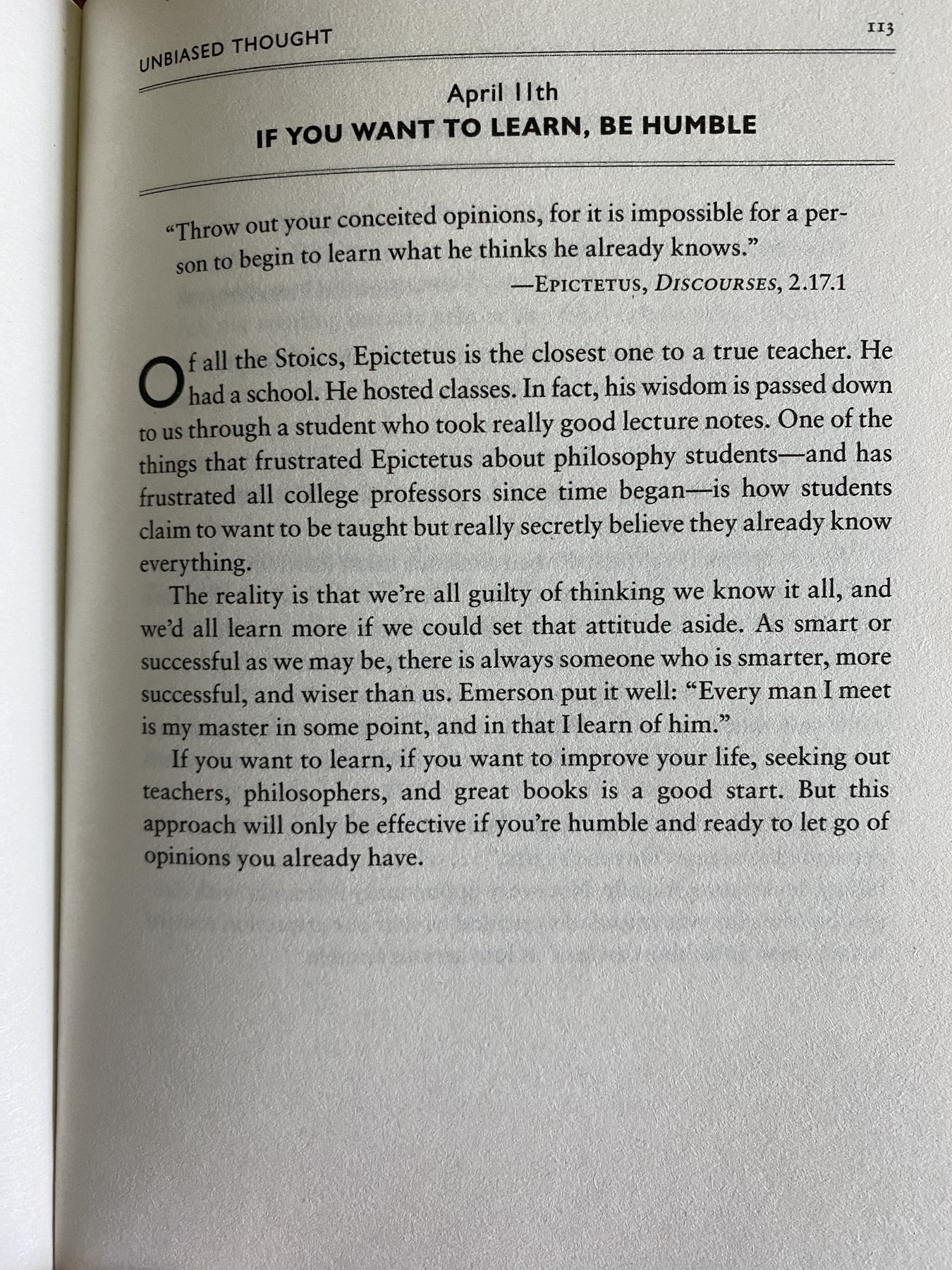 The Daily Stoic … The Daily  Quote … Page 113