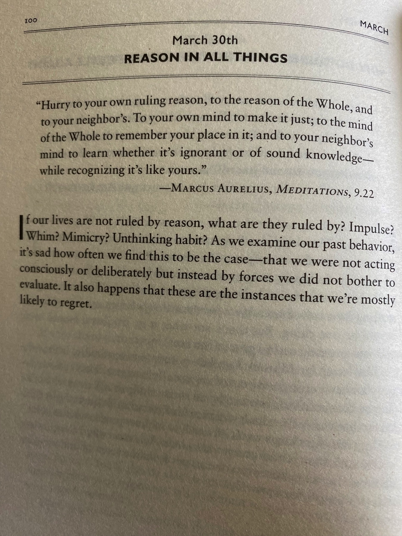 The Daily Stoic … The Daily  Quote … Page 100