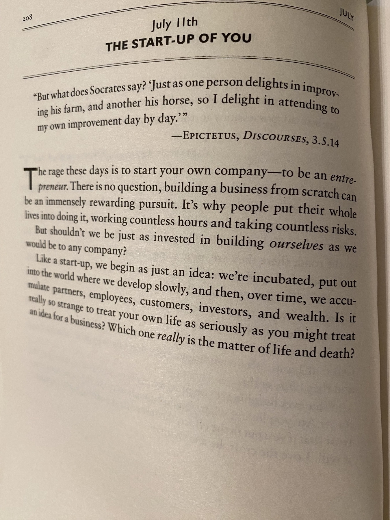 The Daily Stoic … The Daily  Quote … Page 208