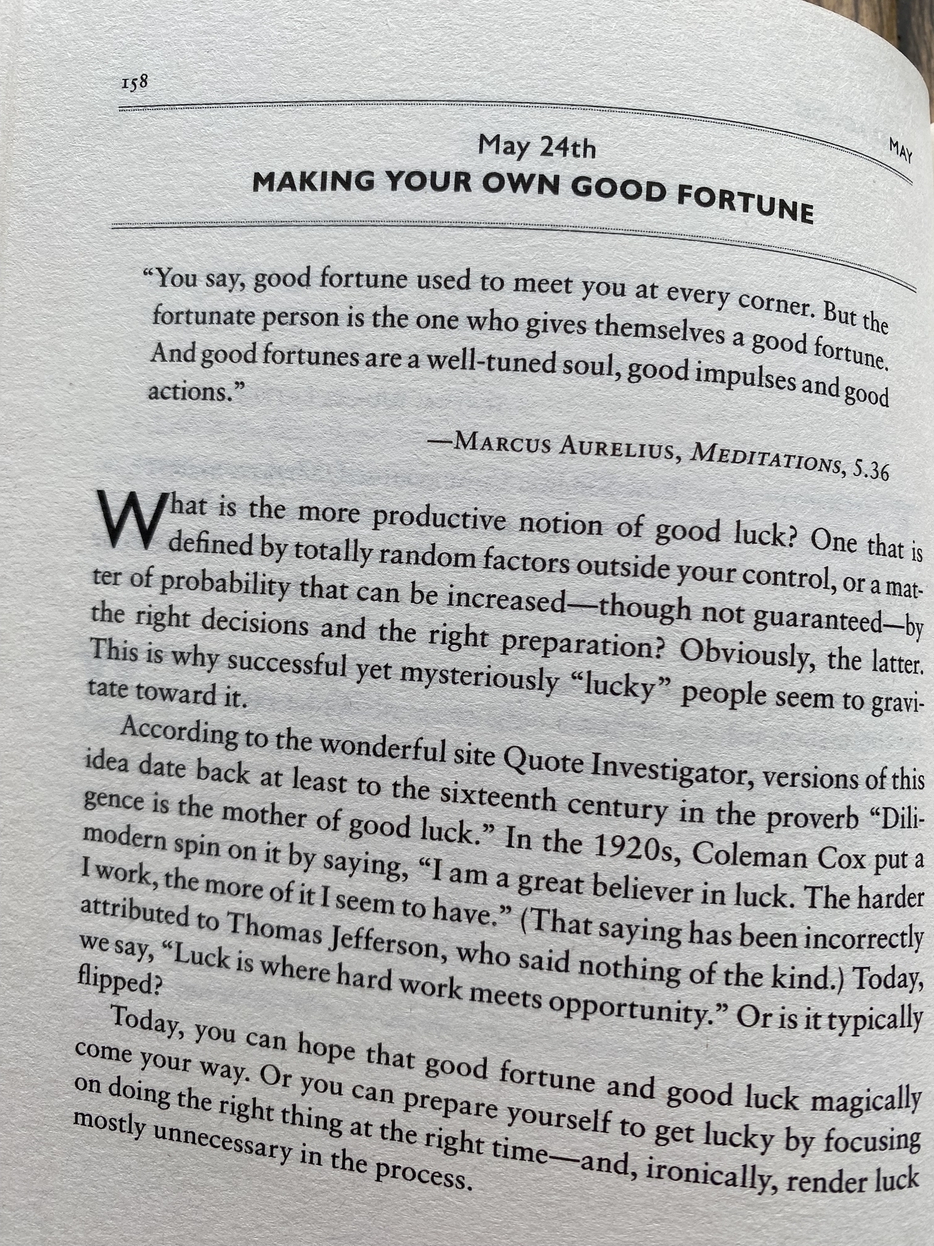 The Daily Stoic … The Daily  Quote … Page 158