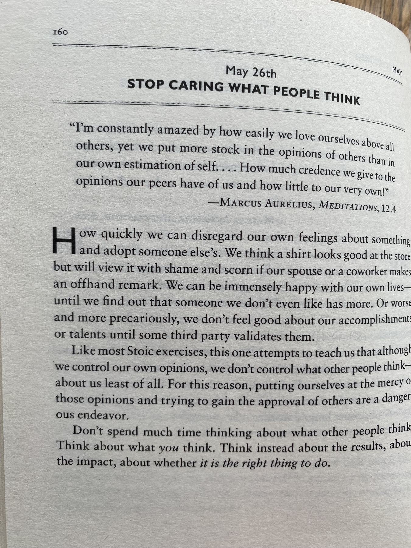 The Daily Stoic … The Daily  Quote … Page 160