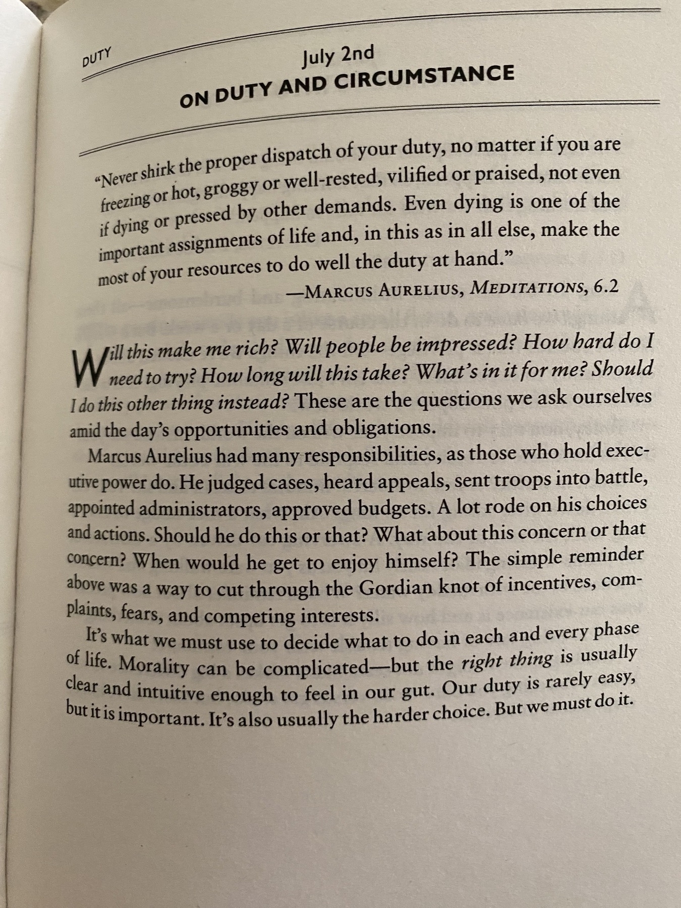 The Daily Stoic … The Daily  Quote … Page 199