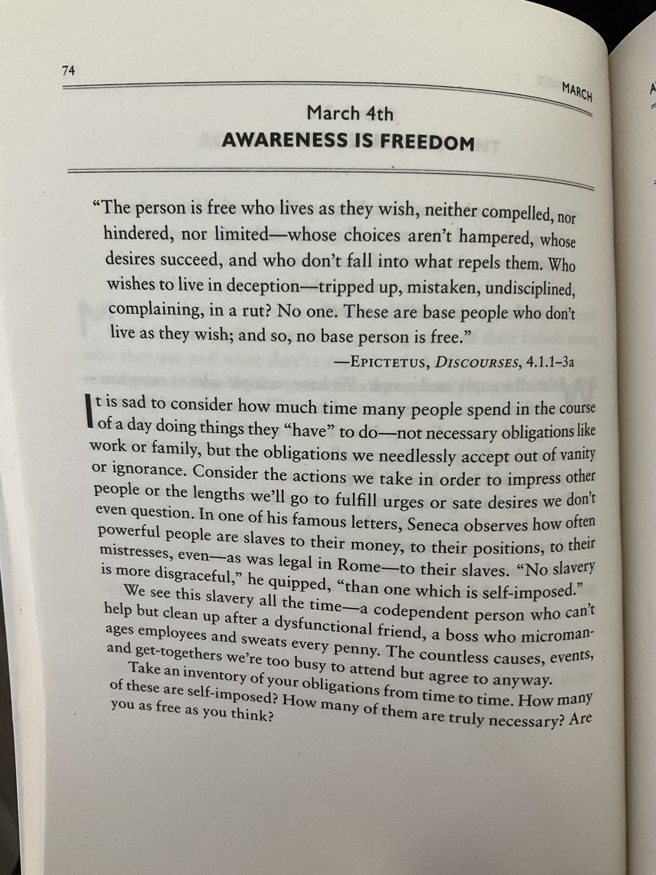 The Daily Stoic … The Daily  Quote … Page 74
