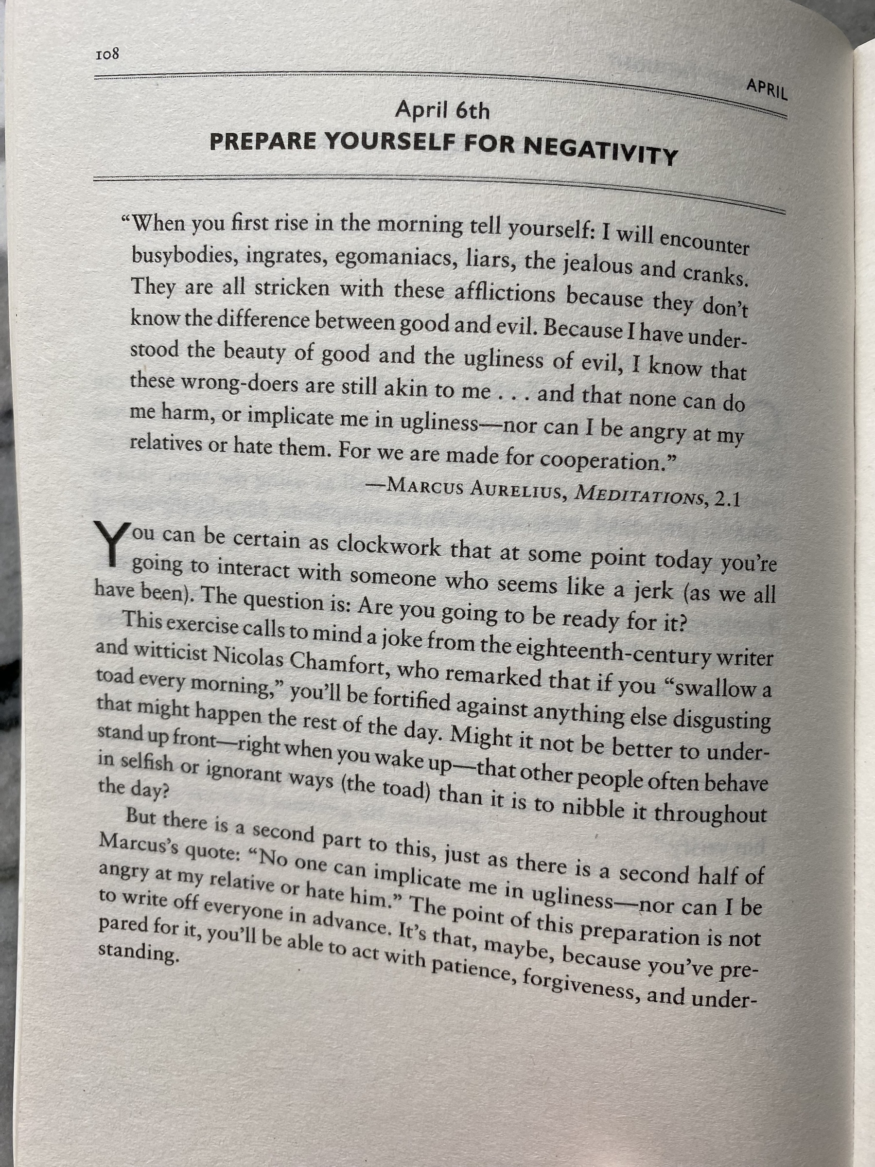 The Daily Stoic … The Daily  Quote … Page 108
