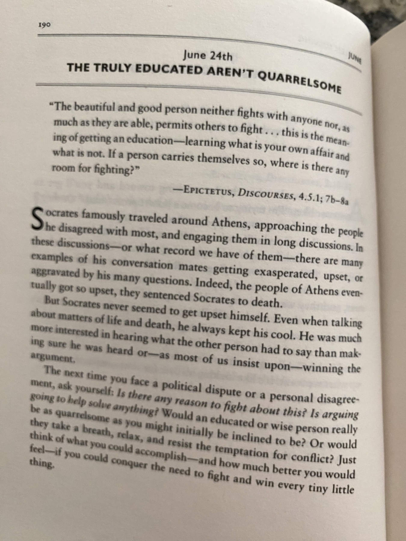 The Daily Stoic … The Daily  Quote … Page 190