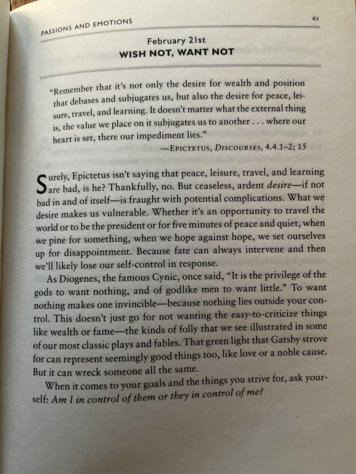 The Daily Stoic … The Daily Quote … Page 61