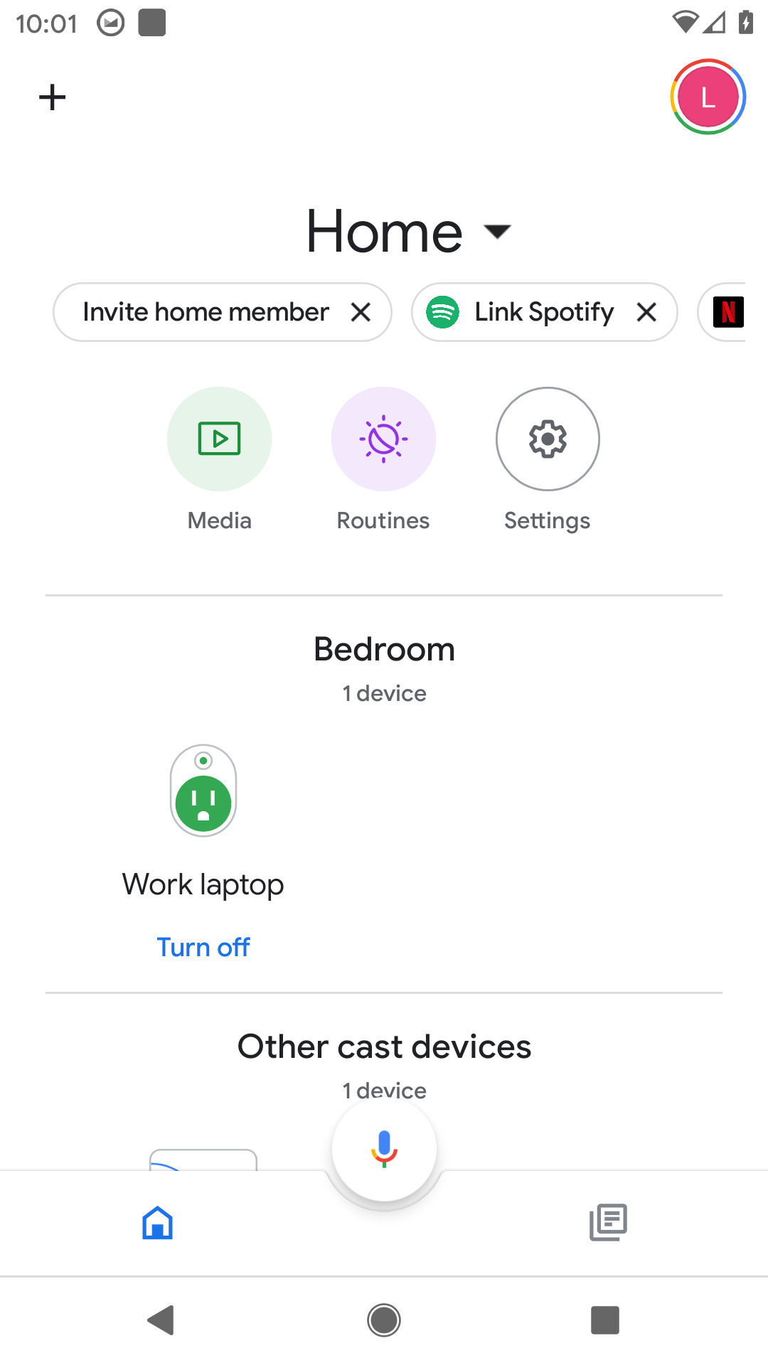 Google Home with the smart plugs registered