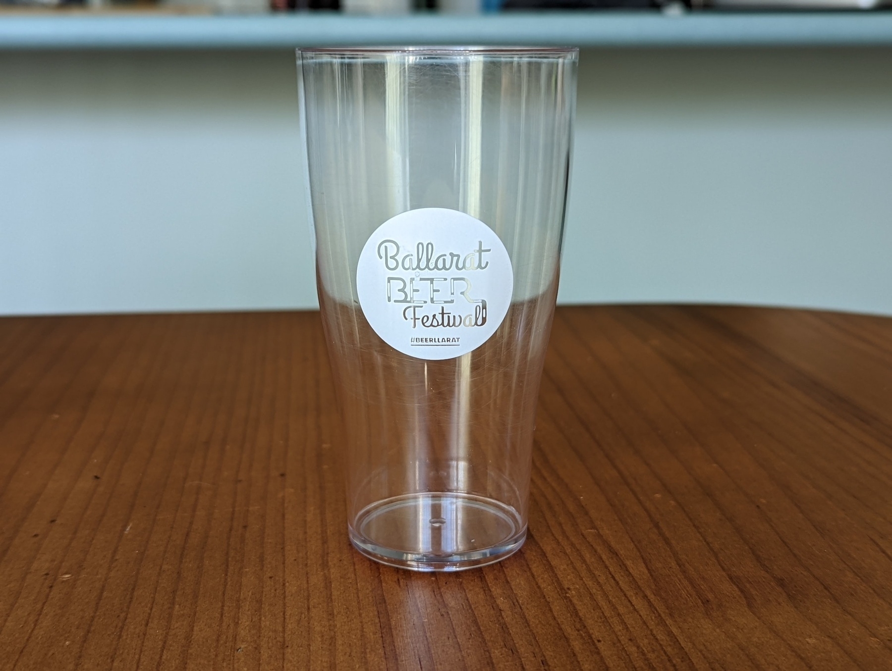 A pot glass with Ballarat Beer Festival on the front