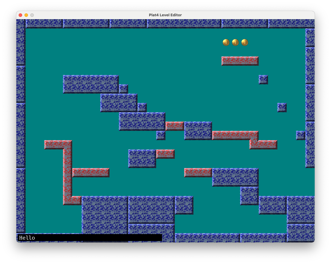 Screenshot of the start of a level editor