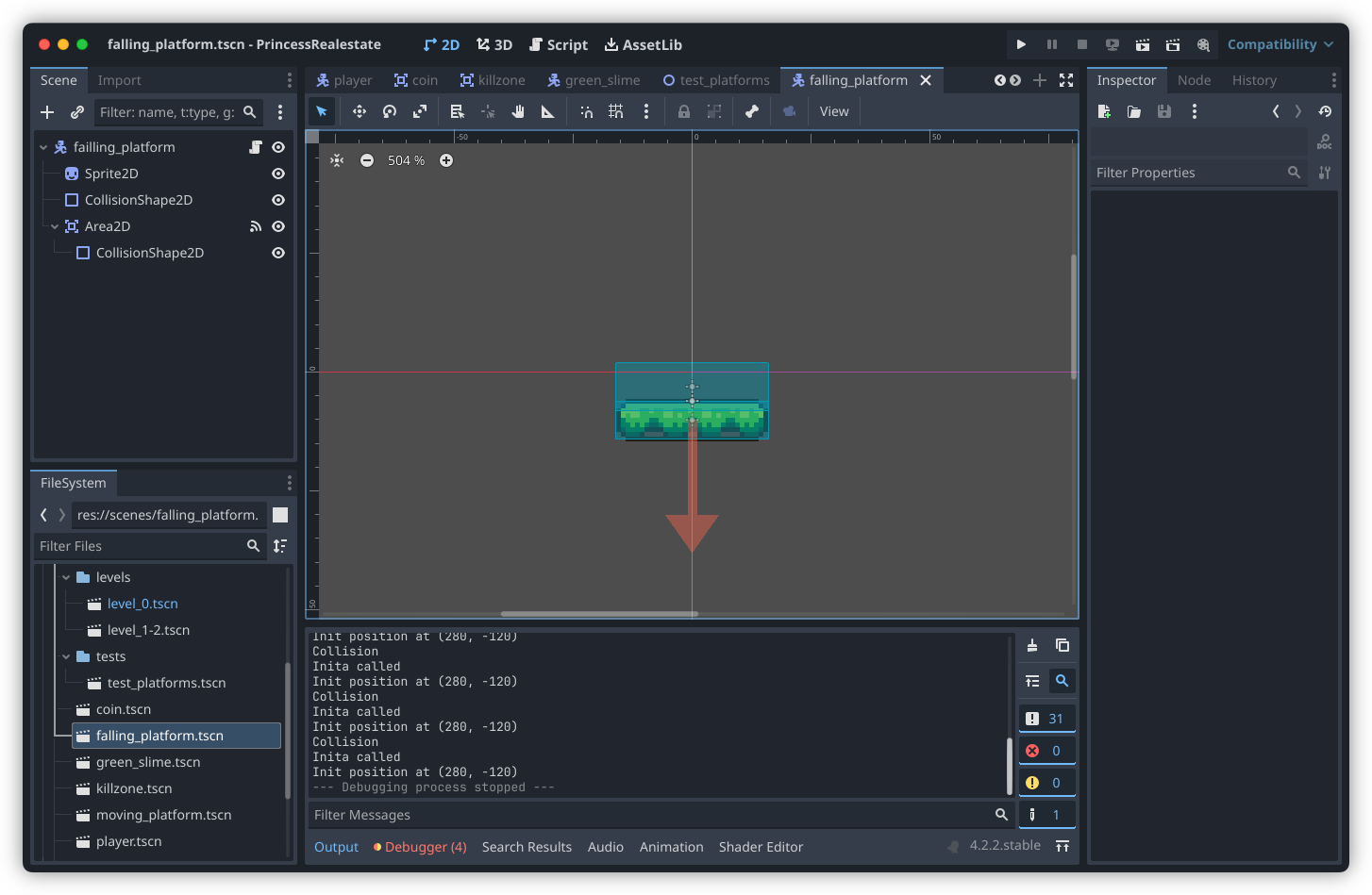 Auto-generated description: A game development interface with a sprite and code editor is shown, from a software environment like Godot.