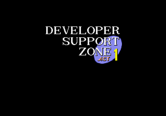 Meme of a Sonic the Hedgehog 1 zone entrance screen reading "DEVELOPER SUPPORT ZONE ACT 1" against a black background.
