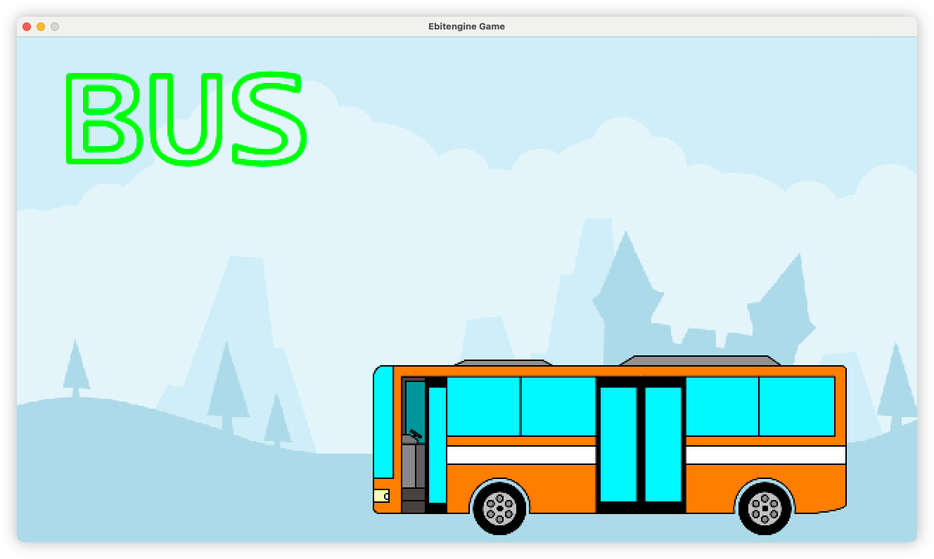 Auto-generated description: A cartoon-style bus is depicted in an illustration with the word BUS in green text above it.