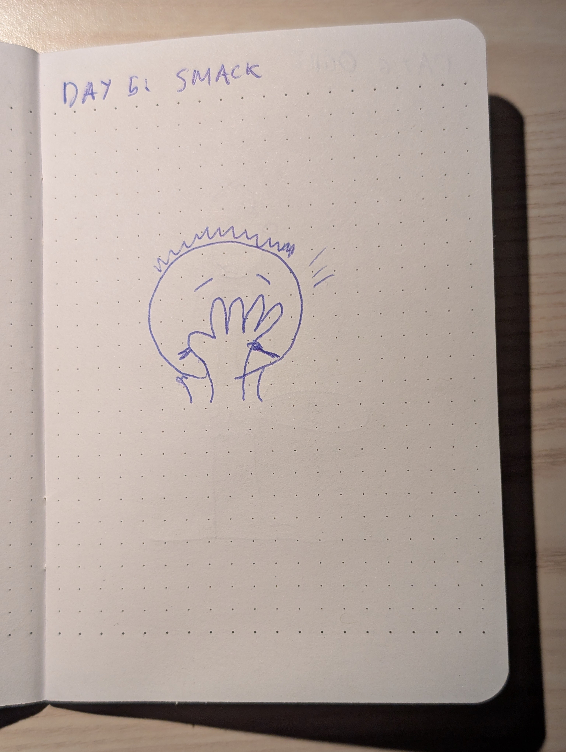 Auto-generated description: A simple line drawing depicts a person being playfully smacked on the face with their hands raised.