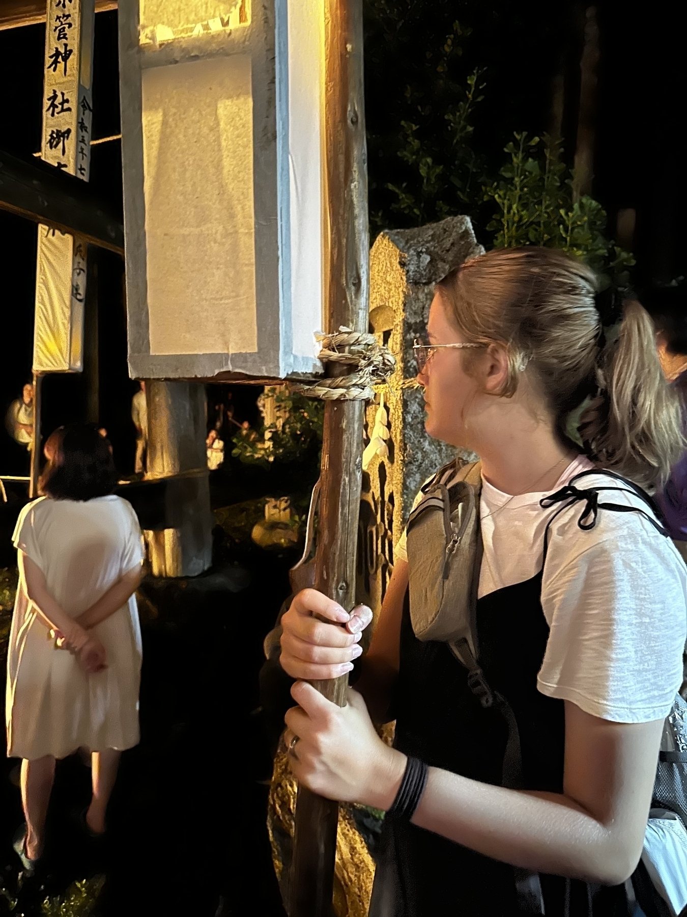 Carrying a lantern in the parade