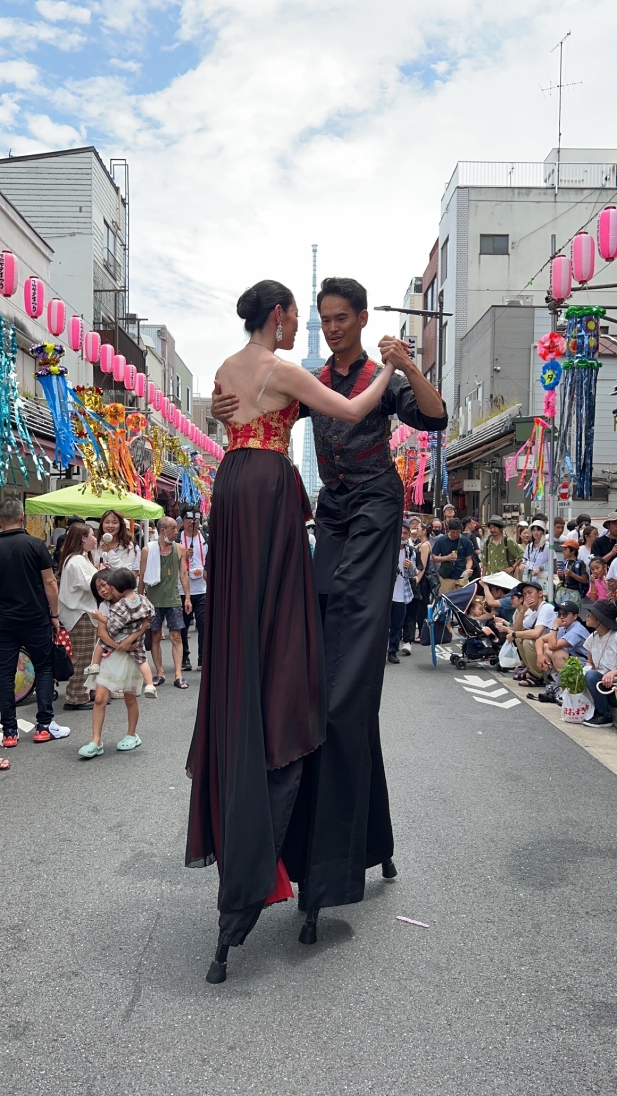 Stilt dancers at Tokyo festival