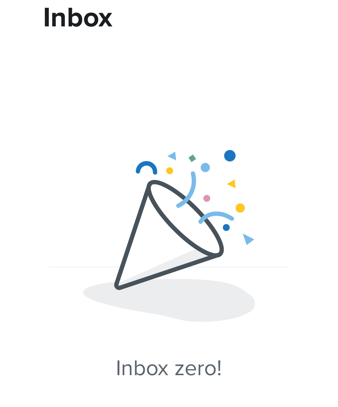 An inbox zero logo within an email app. A party logo.