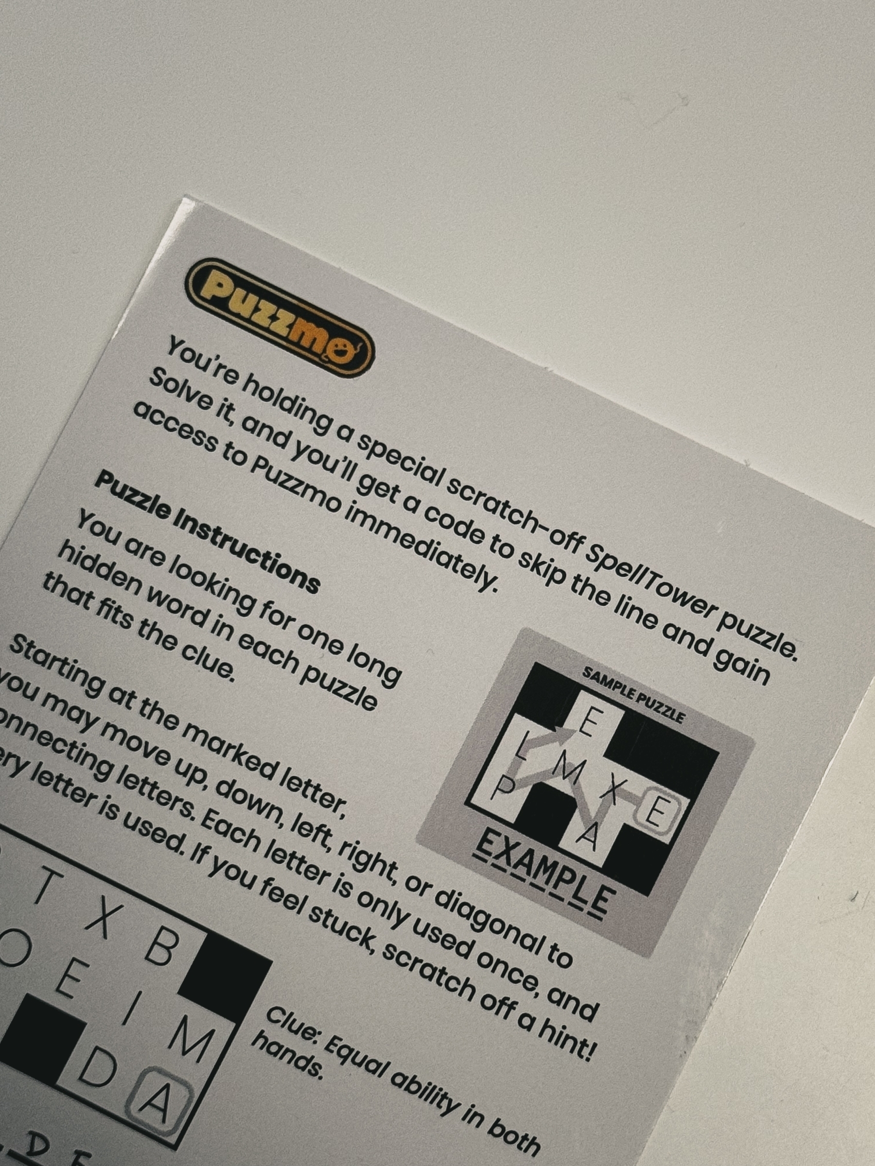 Mailer with puzzles and word games to unlock access to the Puzzmo website