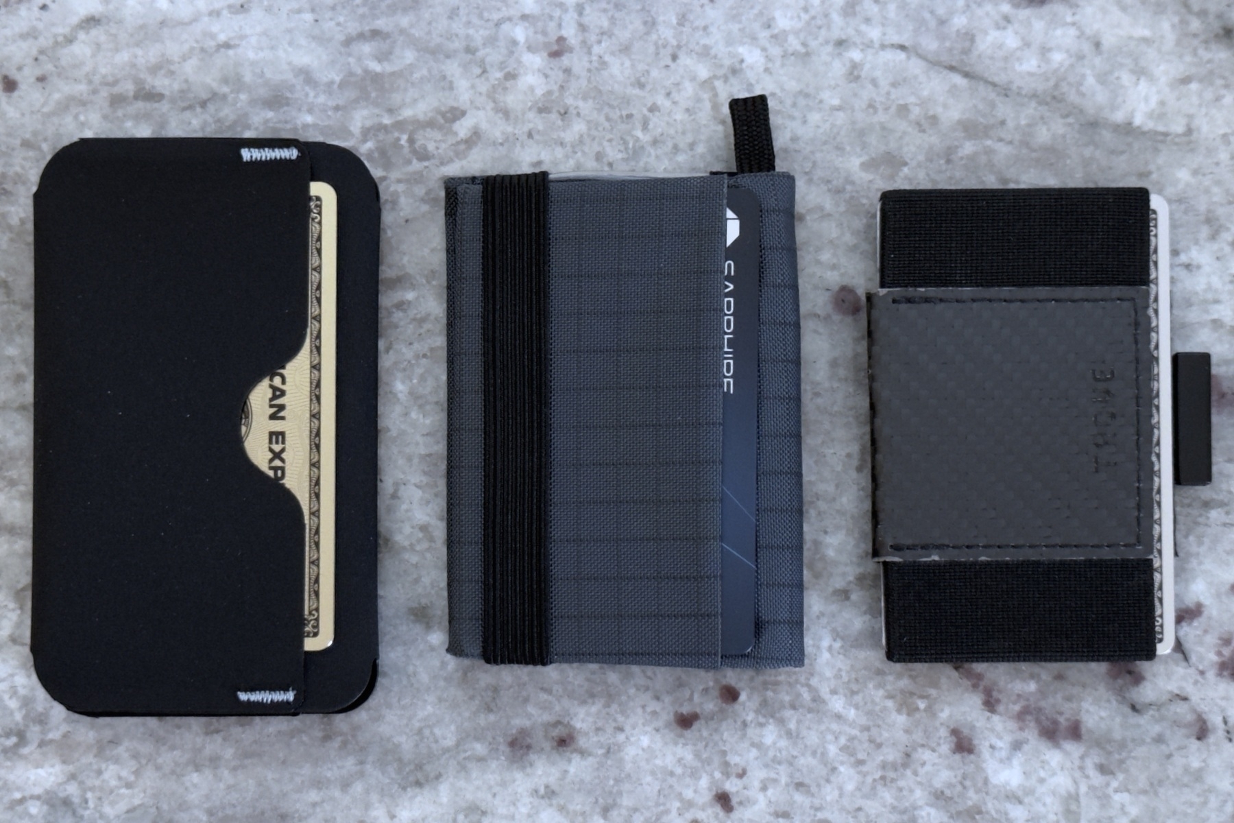 the best three slim wallets side by side