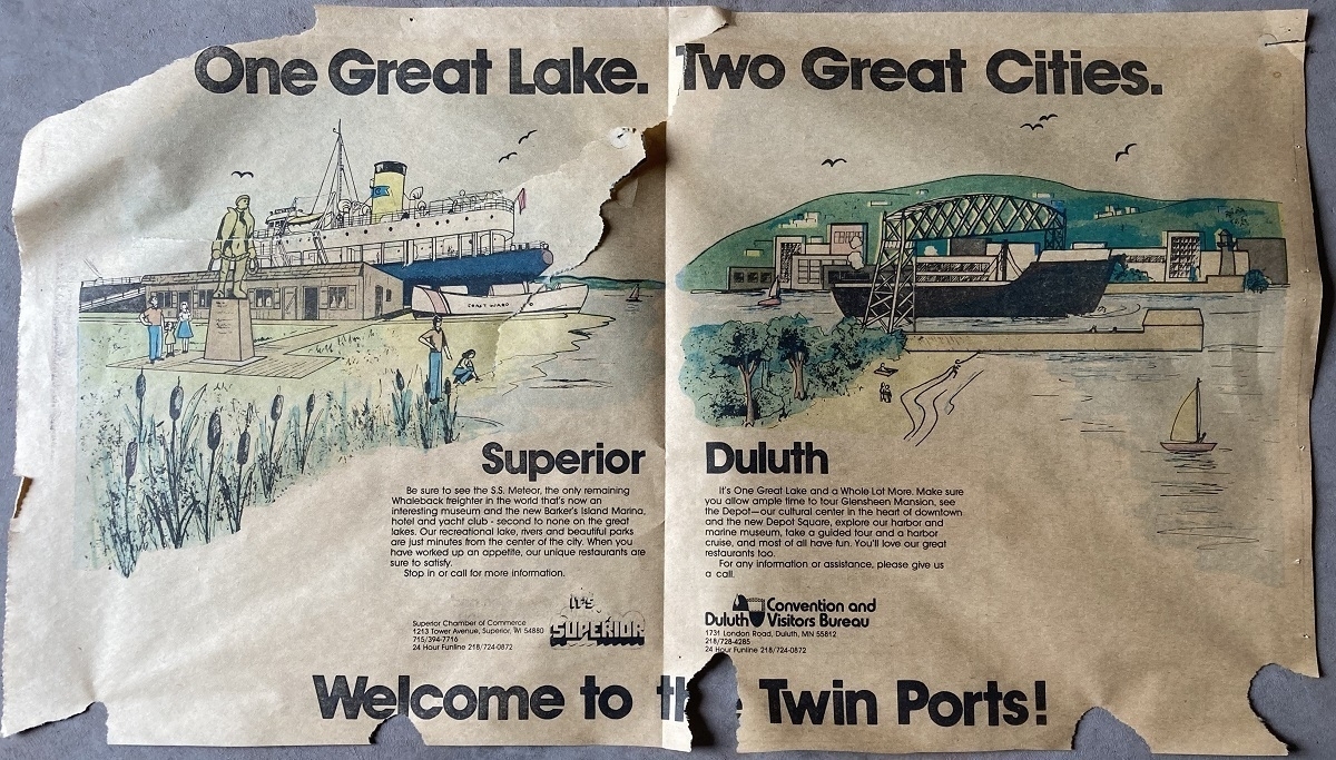 newspaper ad from 1980s about Superior and Duluth cities