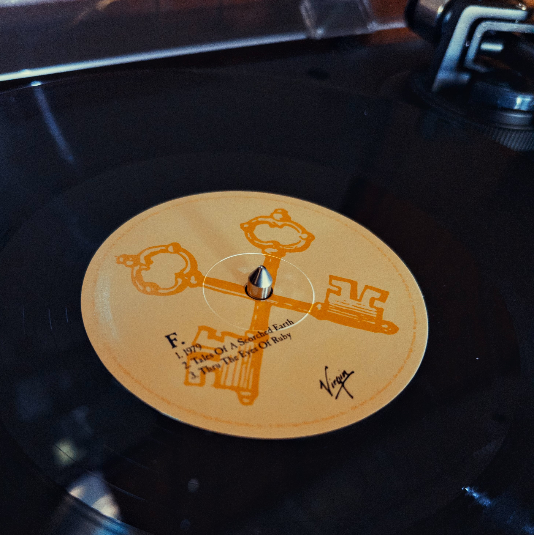 Vinyl record of Smashing Pumpkins Mellon Collie & the Infinite Sadness, F side, with the track 1979 and two others. 