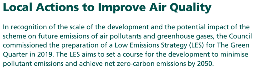 Screenshot from Ealing’s draft Air Quality Strategy on Local Actions to Improve Air Quality