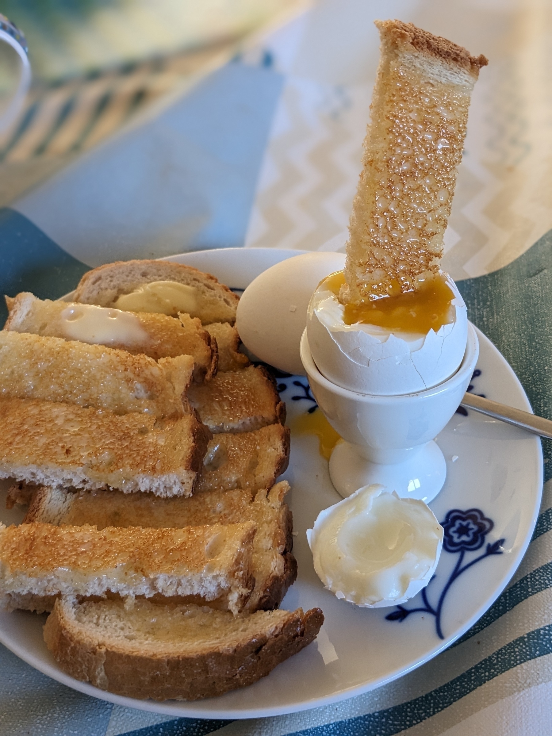 Soft-boiled egg with a toast 'soldier'