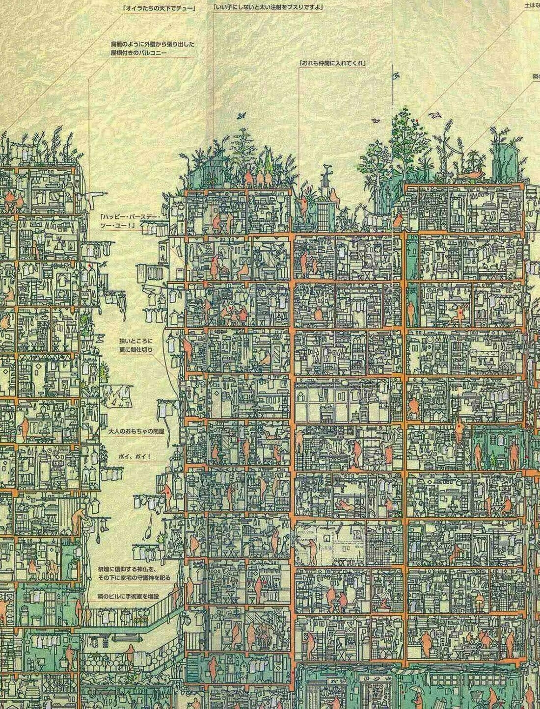 diagrama de Kowloon Walled City