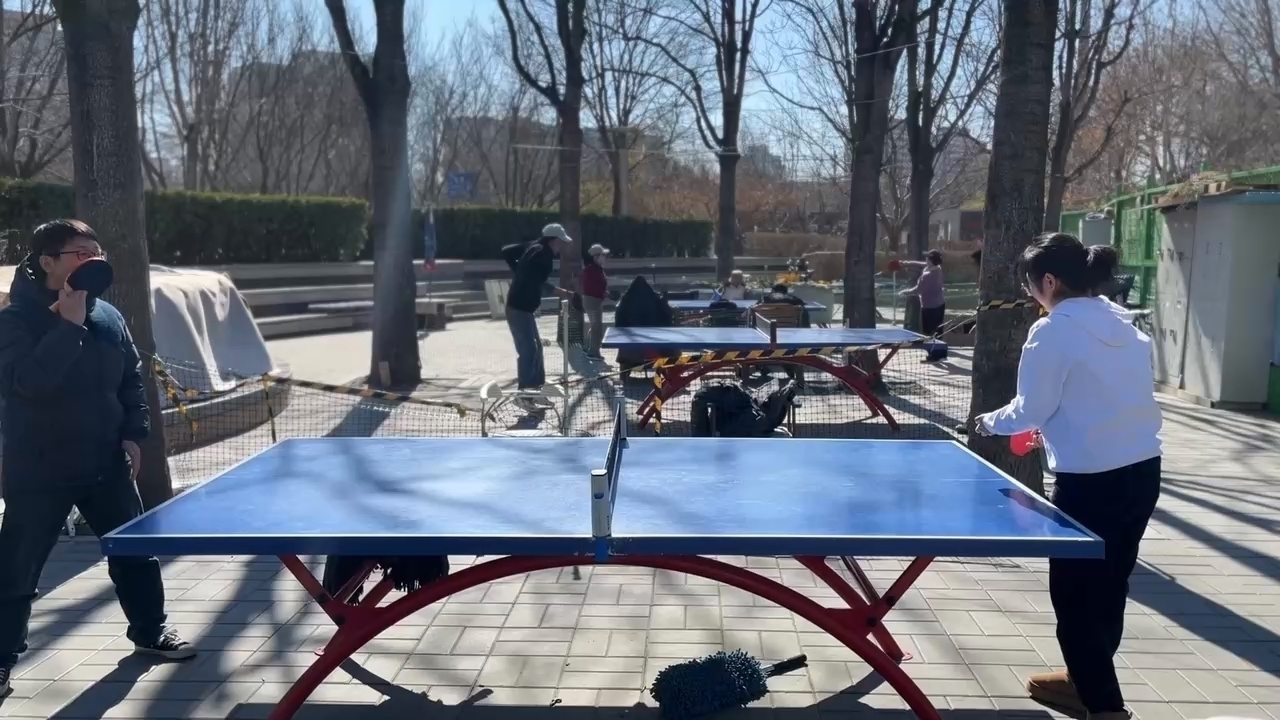 A table tennis session with colleagues at noon