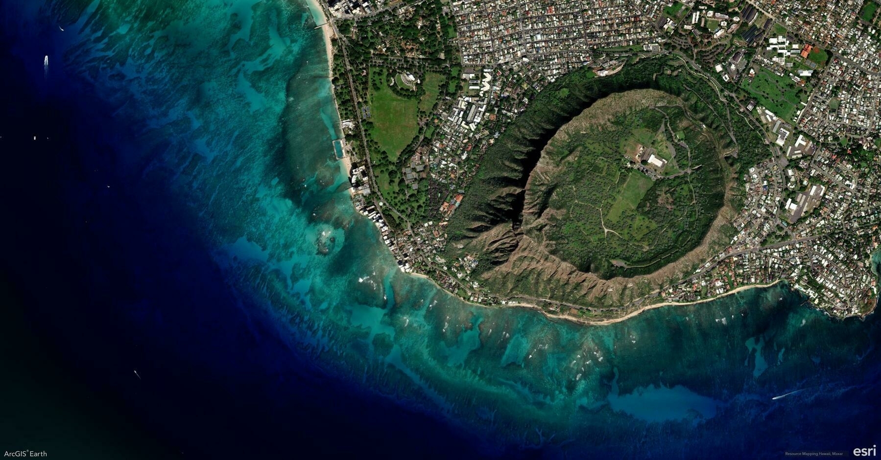 Screenshot of Honolulu, United States, from ArcGIS Earth