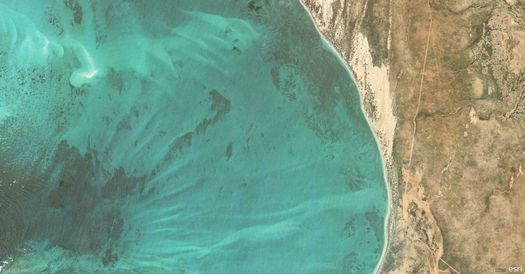 Screenshot of Ningaloo, Australia, from ArcGIS Earth