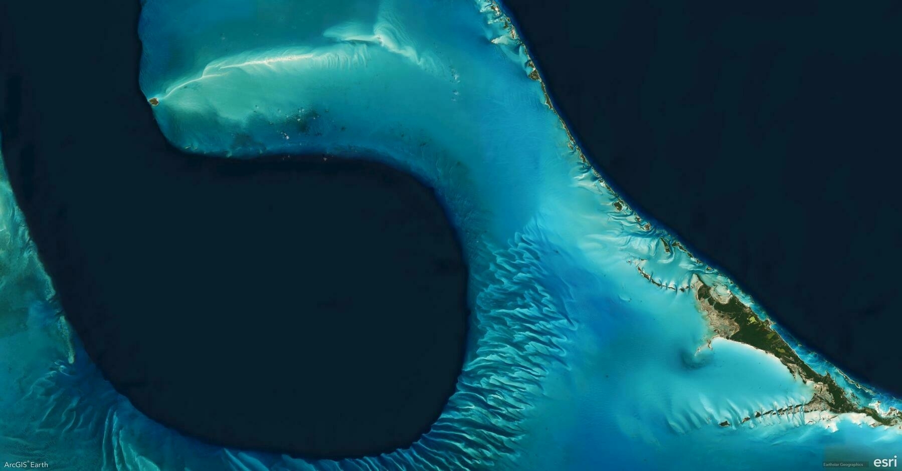 Screenshot of East Coast, Bahamas, from ArcGIS Earth