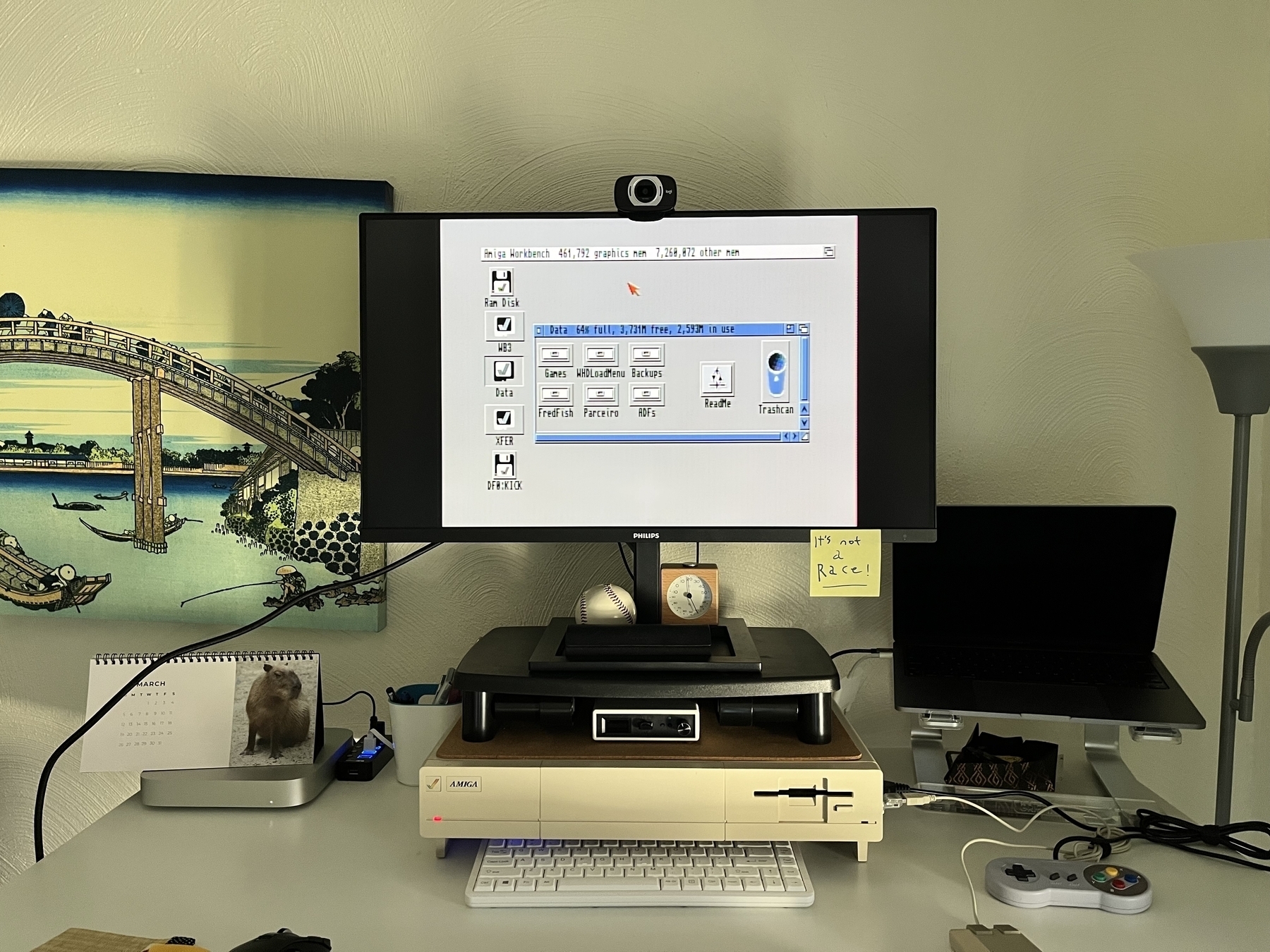 Amiga 1000 connected to 4K monitor