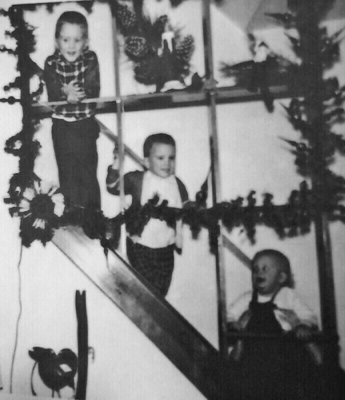 Bernie, Dave, and Greg on the stairs