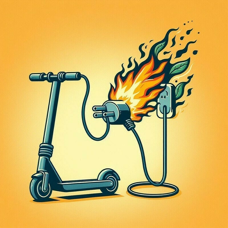 e-scooter flaming