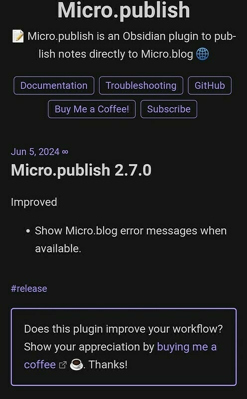 Micro.publish plug in for Obsidian